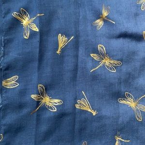 Indigo and gold scarf/hijab